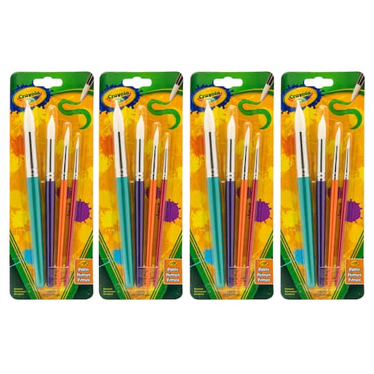 6 Packs: 4 Packs 4 ct. (96 total) Crayola&#xAE; Round Brush Set
